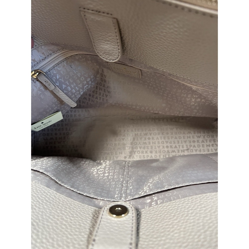 Kate Spade Kalen WKRU4074 Beige Pebbled Leather Satchel With Tassel Detail - Picture 9 of 11
